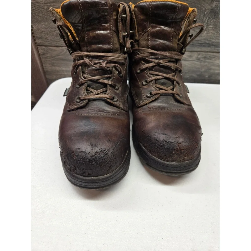 Timberland PRO‎ Titan Mens Brown Leather Waterproof Safety Toe Work Boots 10.5W